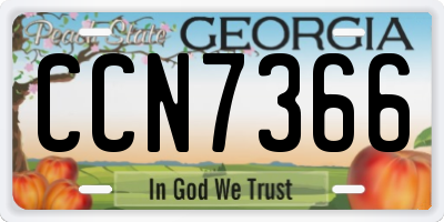 GA license plate CCN7366