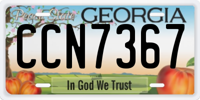 GA license plate CCN7367