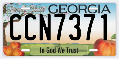 GA license plate CCN7371