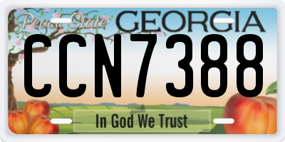 GA license plate CCN7388