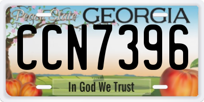 GA license plate CCN7396