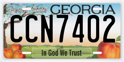 GA license plate CCN7402