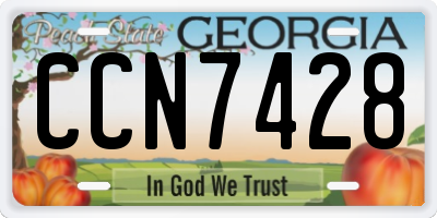 GA license plate CCN7428