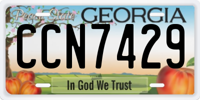 GA license plate CCN7429