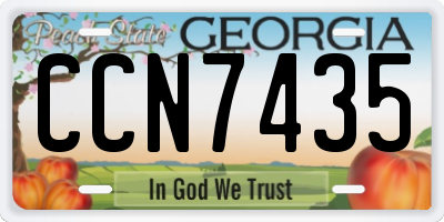 GA license plate CCN7435