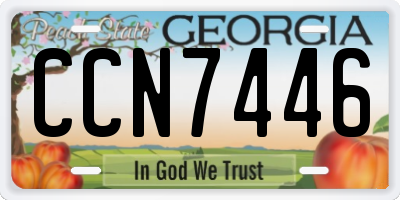 GA license plate CCN7446