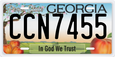 GA license plate CCN7455