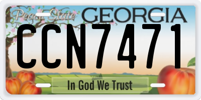 GA license plate CCN7471