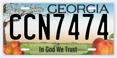 GA license plate CCN7474