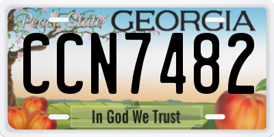 GA license plate CCN7482
