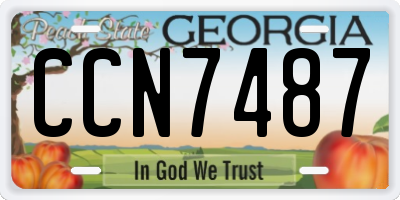 GA license plate CCN7487