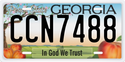 GA license plate CCN7488