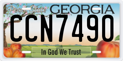 GA license plate CCN7490