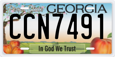 GA license plate CCN7491