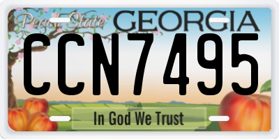 GA license plate CCN7495