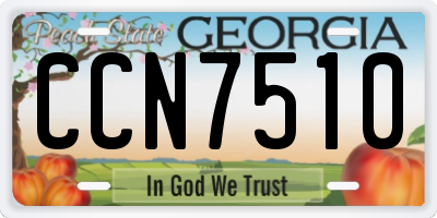 GA license plate CCN7510