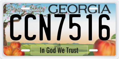 GA license plate CCN7516