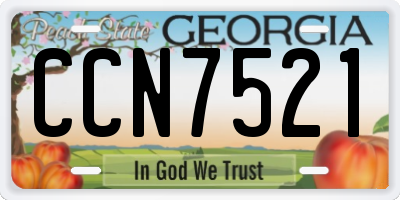 GA license plate CCN7521