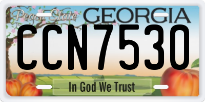 GA license plate CCN7530
