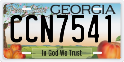 GA license plate CCN7541
