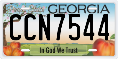 GA license plate CCN7544
