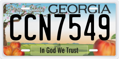 GA license plate CCN7549