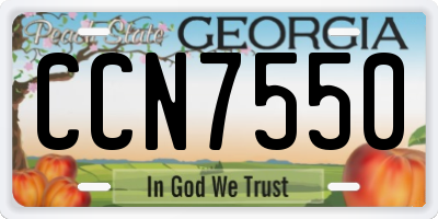 GA license plate CCN7550