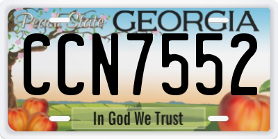 GA license plate CCN7552