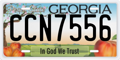 GA license plate CCN7556