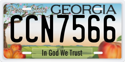 GA license plate CCN7566