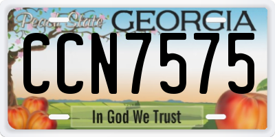 GA license plate CCN7575