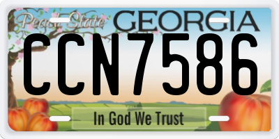 GA license plate CCN7586