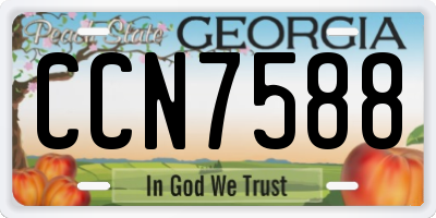 GA license plate CCN7588