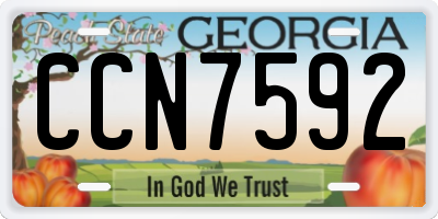 GA license plate CCN7592