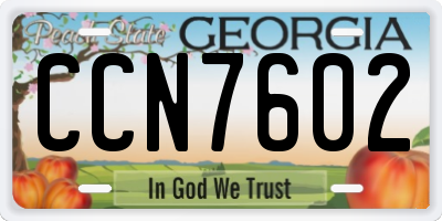 GA license plate CCN7602