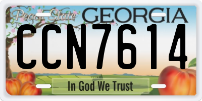 GA license plate CCN7614