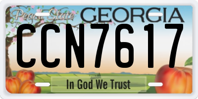GA license plate CCN7617