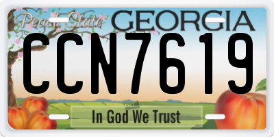 GA license plate CCN7619