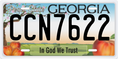 GA license plate CCN7622