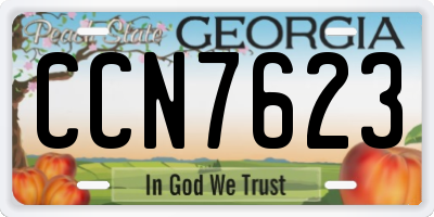 GA license plate CCN7623