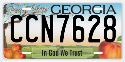 GA license plate CCN7628