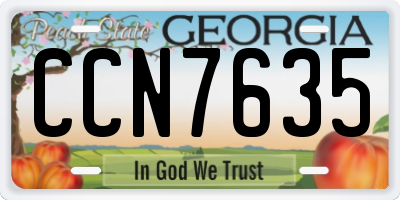 GA license plate CCN7635