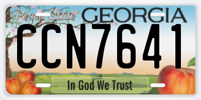 GA license plate CCN7641