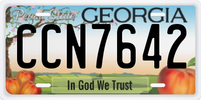 GA license plate CCN7642