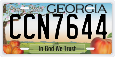 GA license plate CCN7644