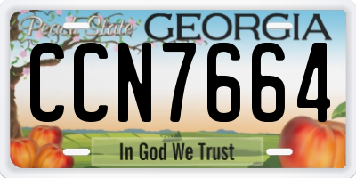 GA license plate CCN7664