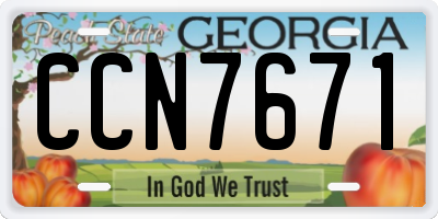 GA license plate CCN7671