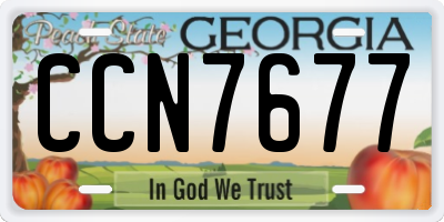 GA license plate CCN7677