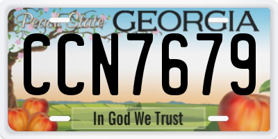 GA license plate CCN7679