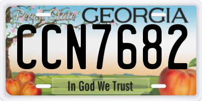 GA license plate CCN7682